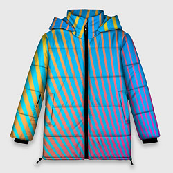 Куртка зимняя женская Абстрактные линии, цвет: 3D-красный