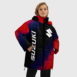 Куртка зимняя женская Suzuki красный карбон, цвет: 3D-черный — фото 2