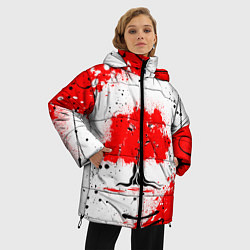 Куртка зимняя женская Цветущая сакура, цвет: 3D-красный — фото 2