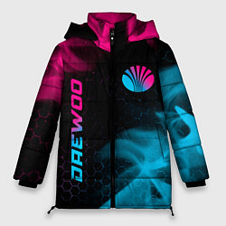 Женская зимняя куртка Daewoo - neon gradient: надпись, символ