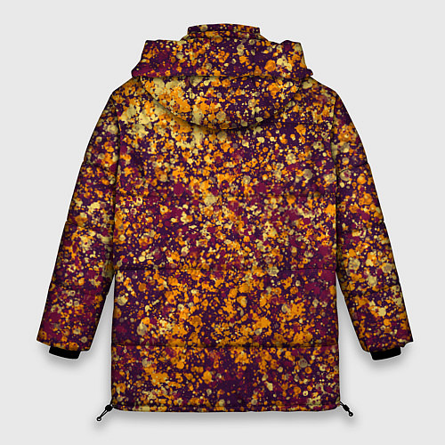 Женская зимняя куртка Текстура Абстракция фиолетово-золотая / 3D-Светло-серый – фото 2