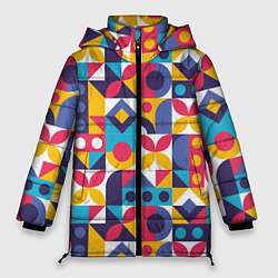 Куртка зимняя женская Геометрический орнамент Паттерн, цвет: 3D-черный