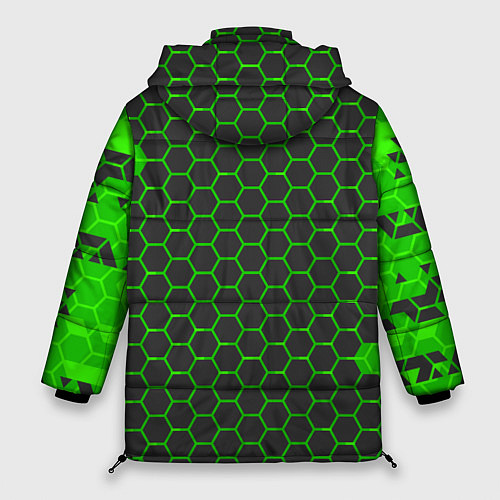 Женская зимняя куртка Зеленые плиты / 3D-Красный – фото 2