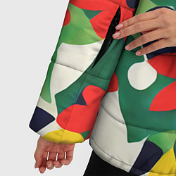 Куртка зимняя женская Цветочный яркий паттерн, цвет: 3D-красный — фото 2