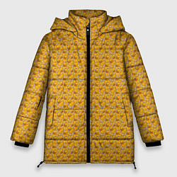 Куртка зимняя женская Паттерн с утятами, цвет: 3D-красный