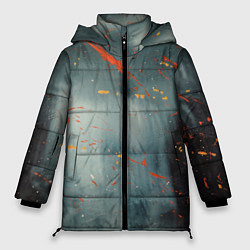 Куртка зимняя женская Абстрактное множество костюмов в тумане и краски, цвет: 3D-светло-серый