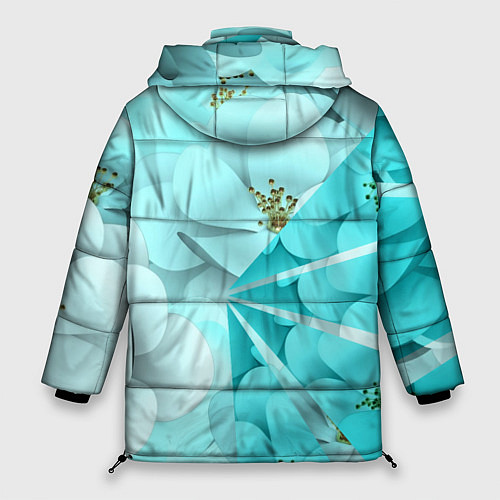 Женская зимняя куртка Нежный цветочный smile / 3D-Светло-серый – фото 2