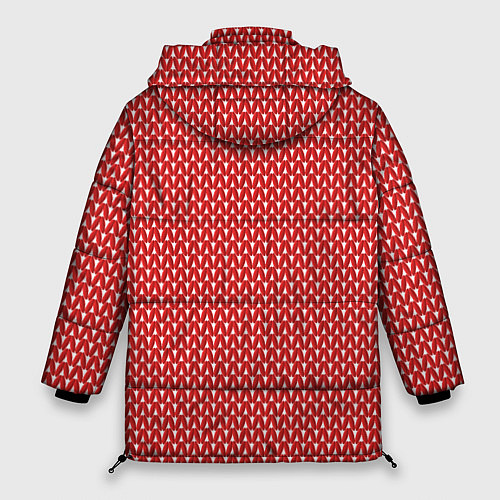 Женская зимняя куртка Вязанное полотно - Красное / 3D-Светло-серый – фото 2