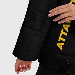 Куртка зимняя женская Attack on Titan - gold gradient: надпись, символ, цвет: 3D-черный — фото 2