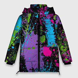 Куртка зимняя женская Для граффити - абстрактные брызги, цвет: 3D-черный