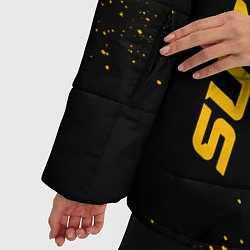 Куртка зимняя женская Suzuki - gold gradient: надпись, символ, цвет: 3D-черный — фото 2