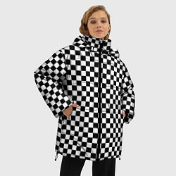 Куртка зимняя женская Шахматное пано, цвет: 3D-черный — фото 2