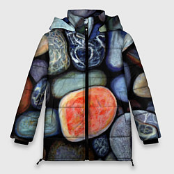 Куртка зимняя женская Цветные камушки, цвет: 3D-светло-серый