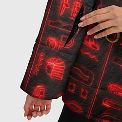 Куртка зимняя женская НЕОН ИЕРОГЛИФЫ, цвет: 3D-красный — фото 2