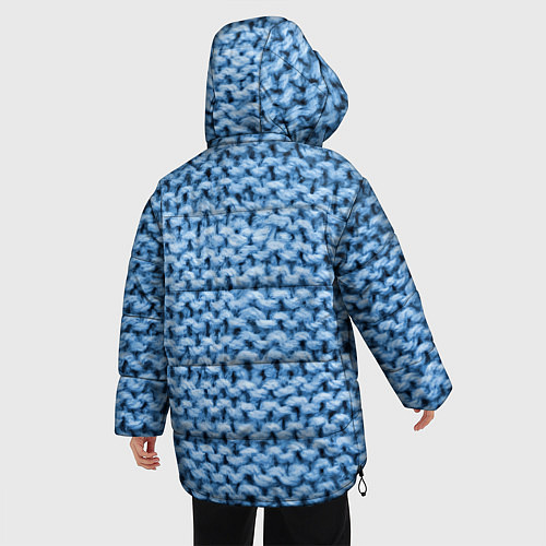 Женская зимняя куртка Грубая шерстяная вязка - мода / 3D-Черный – фото 4