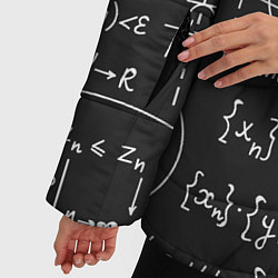 Куртка зимняя женская Геометрические формулы, цвет: 3D-черный — фото 2
