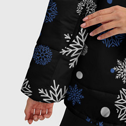 Куртка зимняя женская Снежинки - Новогодние, цвет: 3D-светло-серый — фото 2