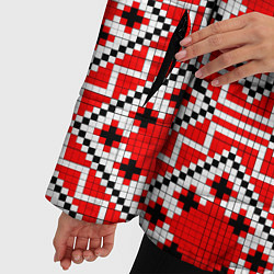 Куртка зимняя женская Белорусская вышивка - орнамент, цвет: 3D-светло-серый — фото 2