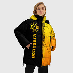 Куртка зимняя женская Borussia - gold gradient: по-вертикали, цвет: 3D-черный — фото 2