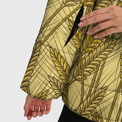 Куртка зимняя женская Винтажные колоски пшеницы, цвет: 3D-светло-серый — фото 2
