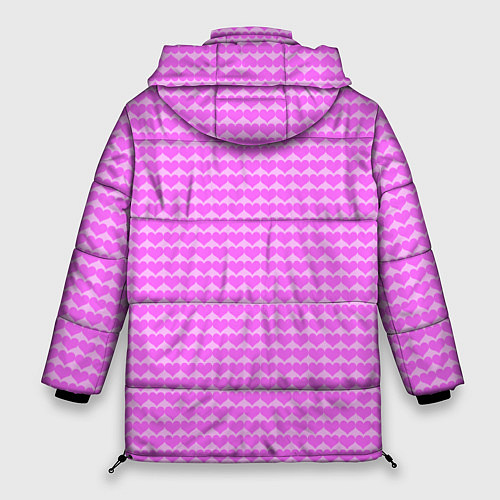 Женская зимняя куртка Много сердец розовое / 3D-Красный – фото 2