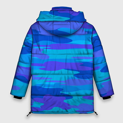 Женская зимняя куртка Абстракция милитари сине-голубой / 3D-Светло-серый – фото 2