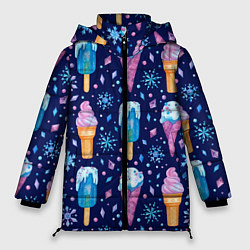 Куртка зимняя женская Новогоднее мороженое, цвет: 3D-светло-серый