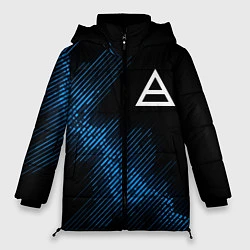 Куртка зимняя женская Thirty Seconds to Mars звуковая волна, цвет: 3D-черный