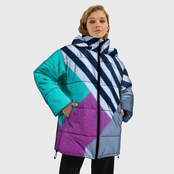 Куртка зимняя женская Разнообразные абстрактные паттерны, цвет: 3D-светло-серый — фото 2