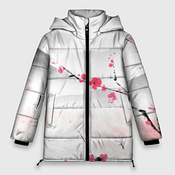 Женская зимняя куртка Японский пейзаж, начало весны