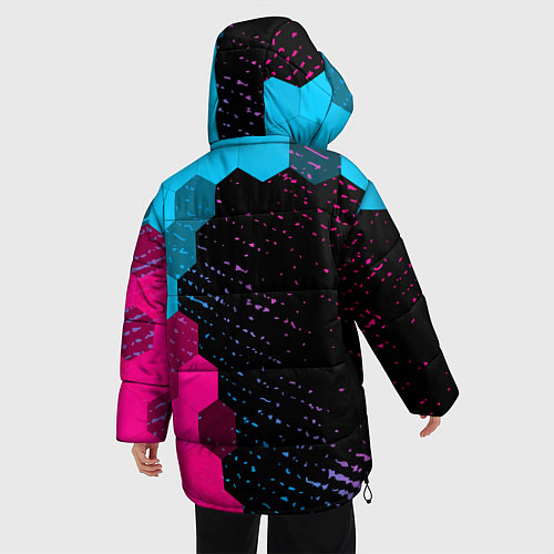 Женская зимняя куртка The Last Of Us - neon gradient: по-вертикали / 3D-Черный – фото 4