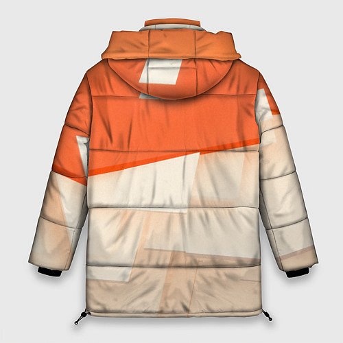 Женская зимняя куртка Абстрактные геометрические оранжевые и светлые фиг / 3D-Красный – фото 2
