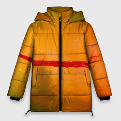 Женская зимняя куртка Оранжевый туман и красная краска