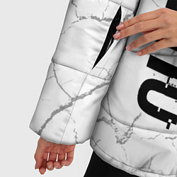 Куртка зимняя женская Quake glitch на светлом фоне: надпись, символ, цвет: 3D-черный — фото 2