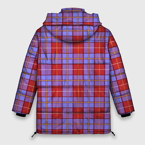 Женская зимняя куртка Ткань Шотландка красно-синяя / 3D-Красный – фото 2