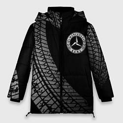 Куртка зимняя женская Mercedes tire tracks, цвет: 3D-черный