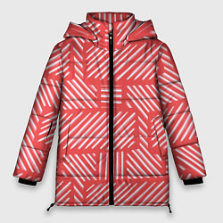 Куртка зимняя женская Прямоугольник в полоску, цвет: 3D-светло-серый