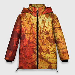 Куртка зимняя женская Текстура - Orange in dark splashes, цвет: 3D-черный