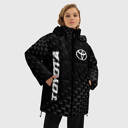 Куртка зимняя женская Toyota карбоновый фон, цвет: 3D-черный — фото 2