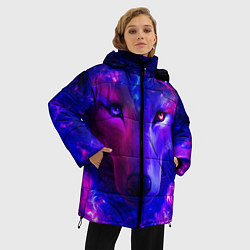 Куртка зимняя женская Волшебный звездный волк, цвет: 3D-красный — фото 2