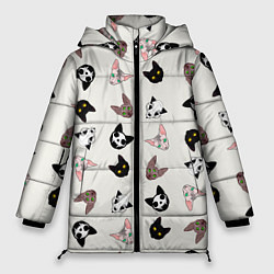 Куртка зимняя женская Эстетика: разные коты, цвет: 3D-черный