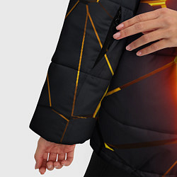 Куртка зимняя женская Огненные трещины, цвет: 3D-черный — фото 2