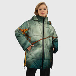 Куртка зимняя женская Туман, лучи и краски, цвет: 3D-черный — фото 2