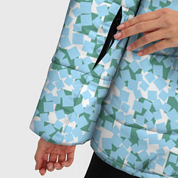 Куртка зимняя женская Квадраты абстракция, цвет: 3D-светло-серый — фото 2