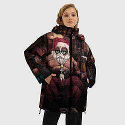 Куртка зимняя женская Плохой Санта Кот, цвет: 3D-черный — фото 2