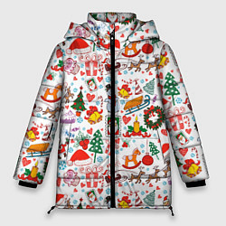 Женская зимняя куртка Новогодние символы