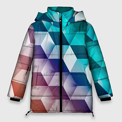 Куртка зимняя женская Объёмные разноцветные кубы, цвет: 3D-светло-серый