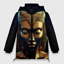 Женская зимняя куртка Нейросеть - золотая статуя египетской царицы