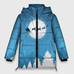 Куртка зимняя женская Новогодняя сказка дед мороз, цвет: 3D-черный