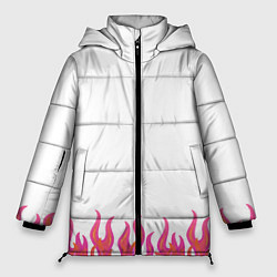 Куртка зимняя женская Розовые языки огня, цвет: 3D-черный